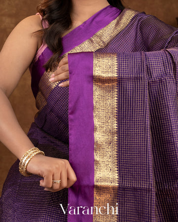 Purple Pure Katan Silk Saree