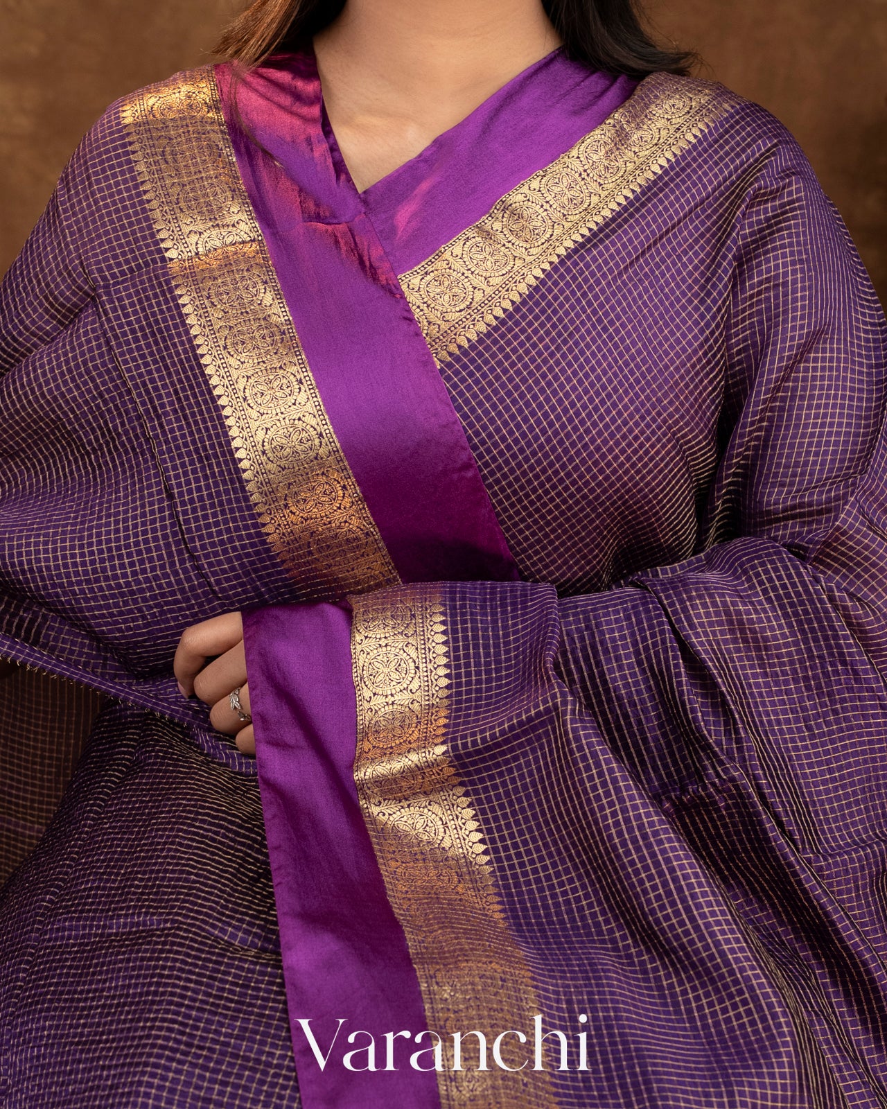Purple Pure Katan Silk Saree