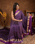 Purple Pure Katan Silk Saree
