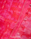Soft Pink Scallop Embroidered Border Pure Kota Katan Silk Saree
