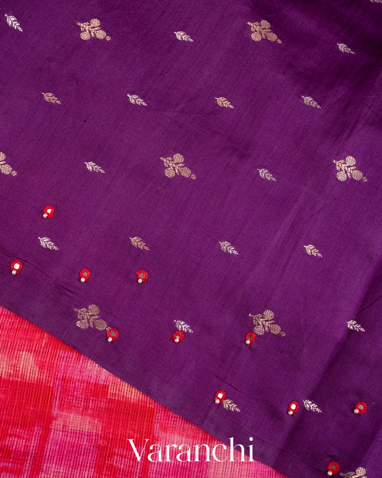 Soft Pink Scallop Embroidered Border Pure Kota Katan Silk Saree