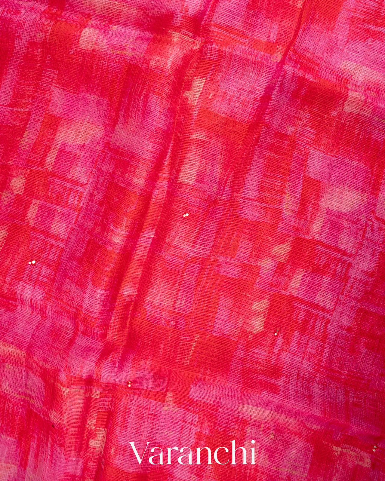 Soft Pink Scallop Embroidered Border Pure Kota Katan Silk Saree