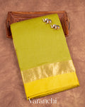 Lemon Green Pure Katan Silk Saree