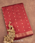 Dark Maroon Pure Katan Silk Handloom Saree