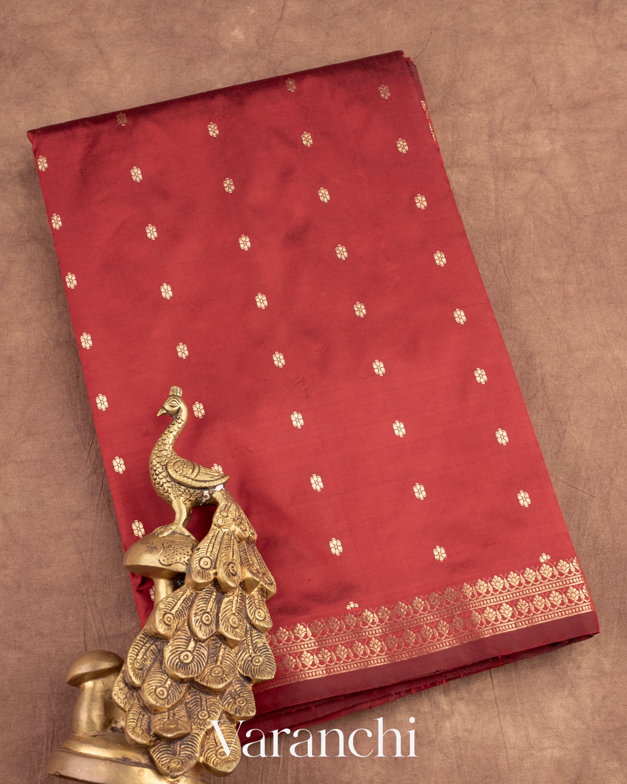 Dark Maroon Pure Katan Silk Handloom Saree