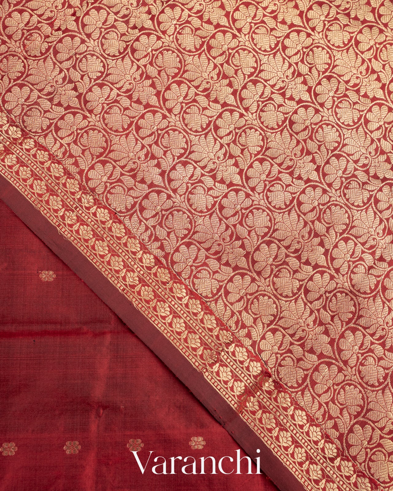 Dark Maroon Pure Katan Silk Handloom Saree