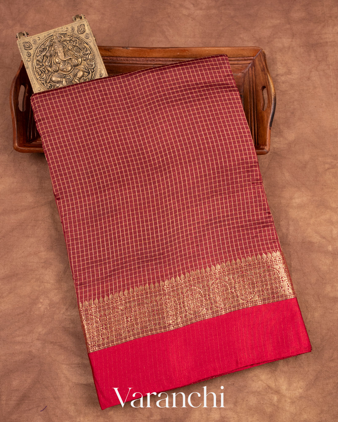 Maroon Pure Katan Silk Saree