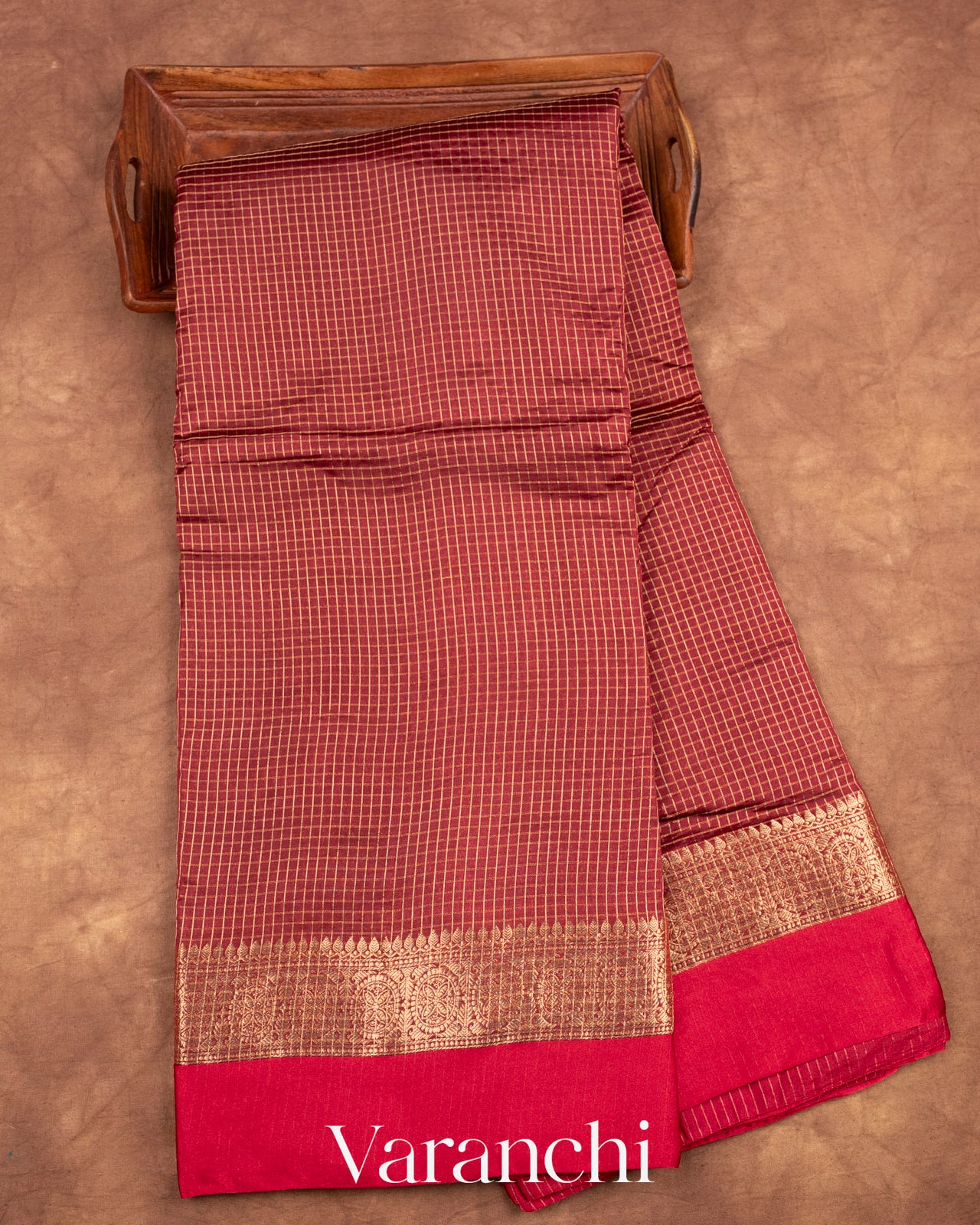 Maroon Pure Katan Silk Saree