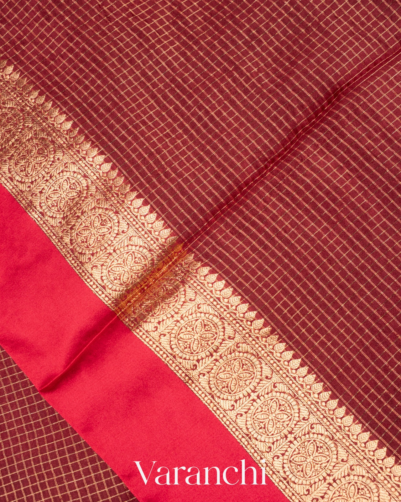 Maroon Pure Katan Silk Saree