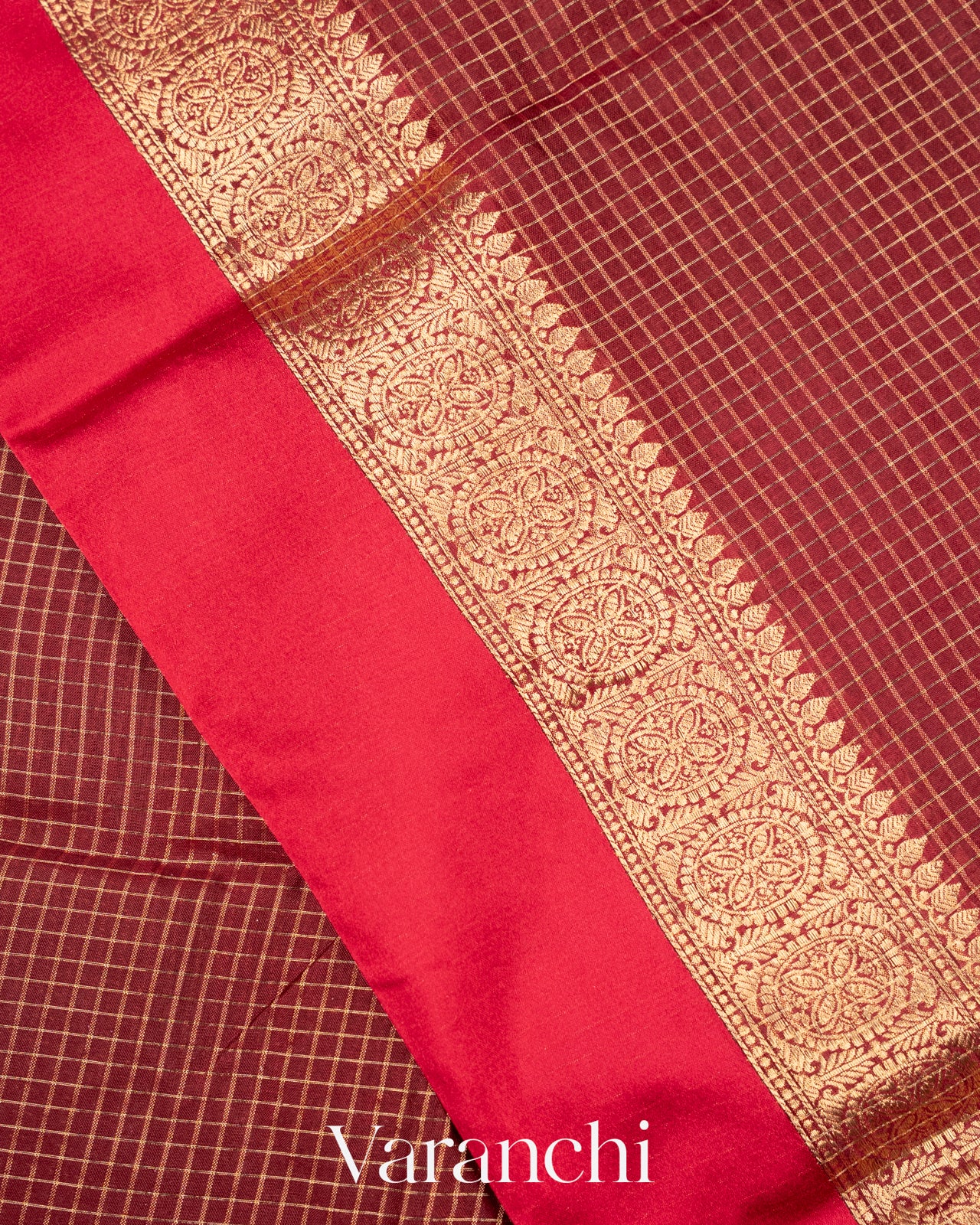 Maroon Pure Katan Silk Saree