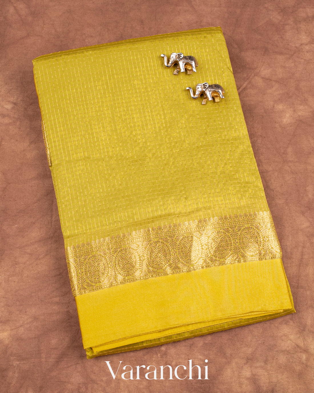 Lemon Green Pure Katan Silk Saree