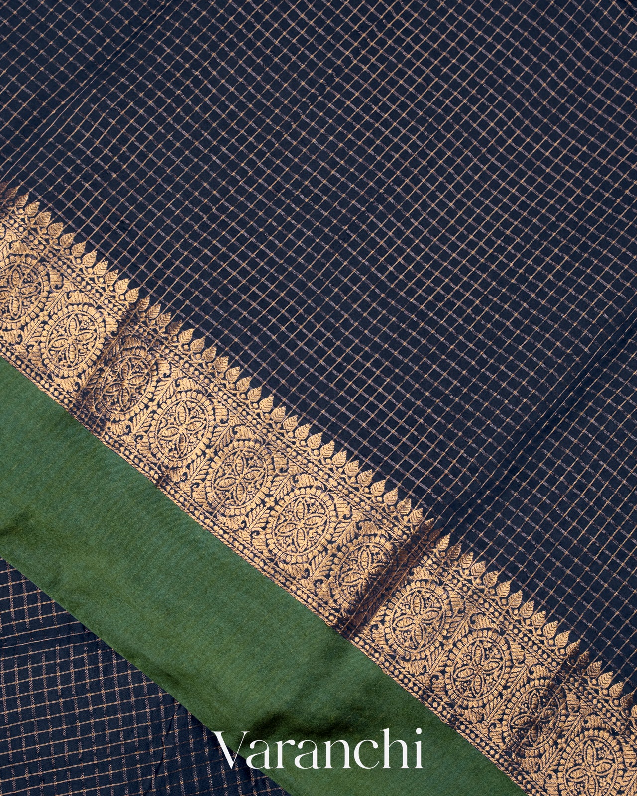 Navy Blue Pure Katan Silk Saree