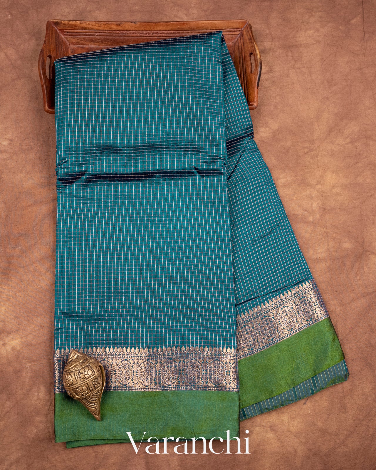 Ink Blue Pure Katan Silk Saree