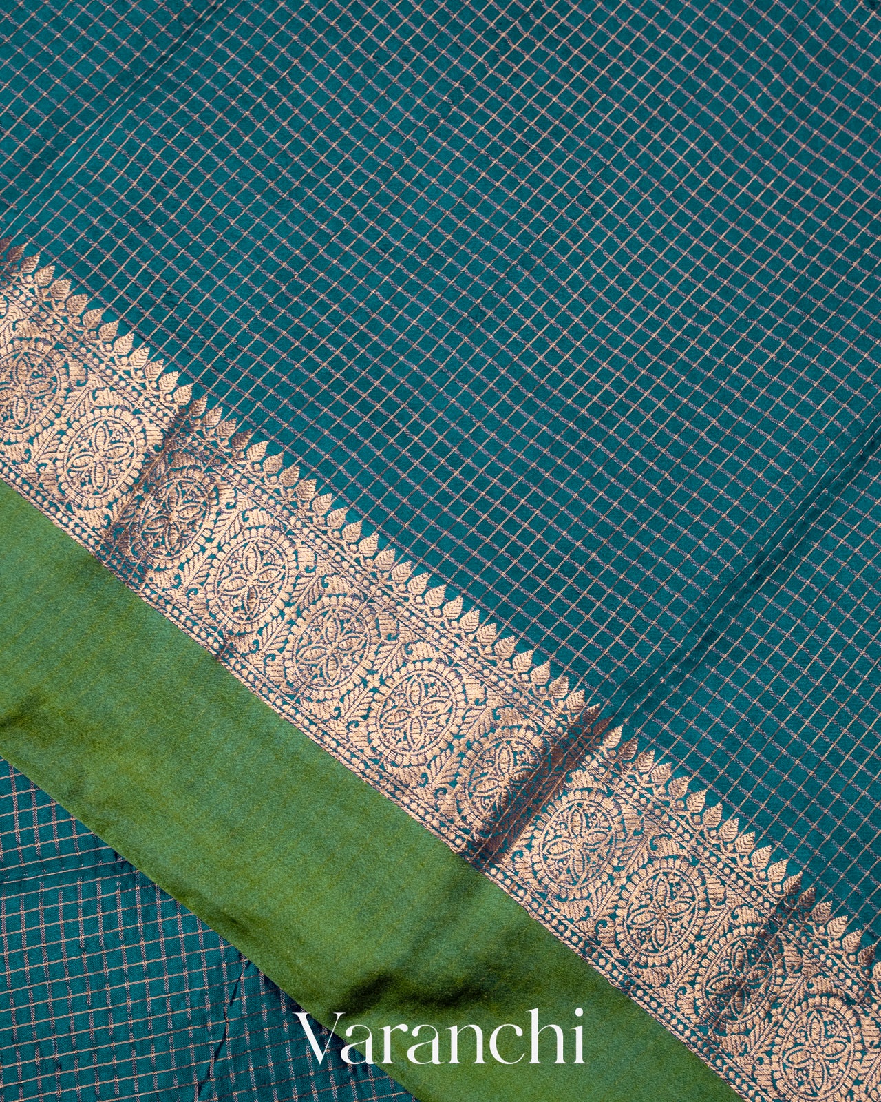 Ink Blue Pure Katan Silk Saree
