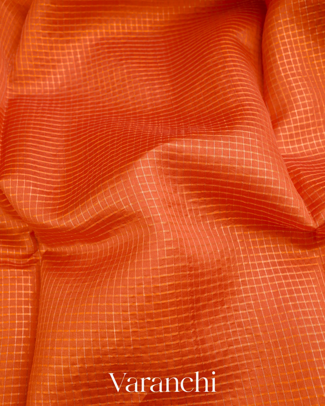 Orange Pure Katan Silk Saree