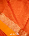 Bright Orange Pure Katan Silk Saree