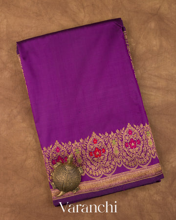 Royal Purple Pure Katan Silk Handloom Saree 