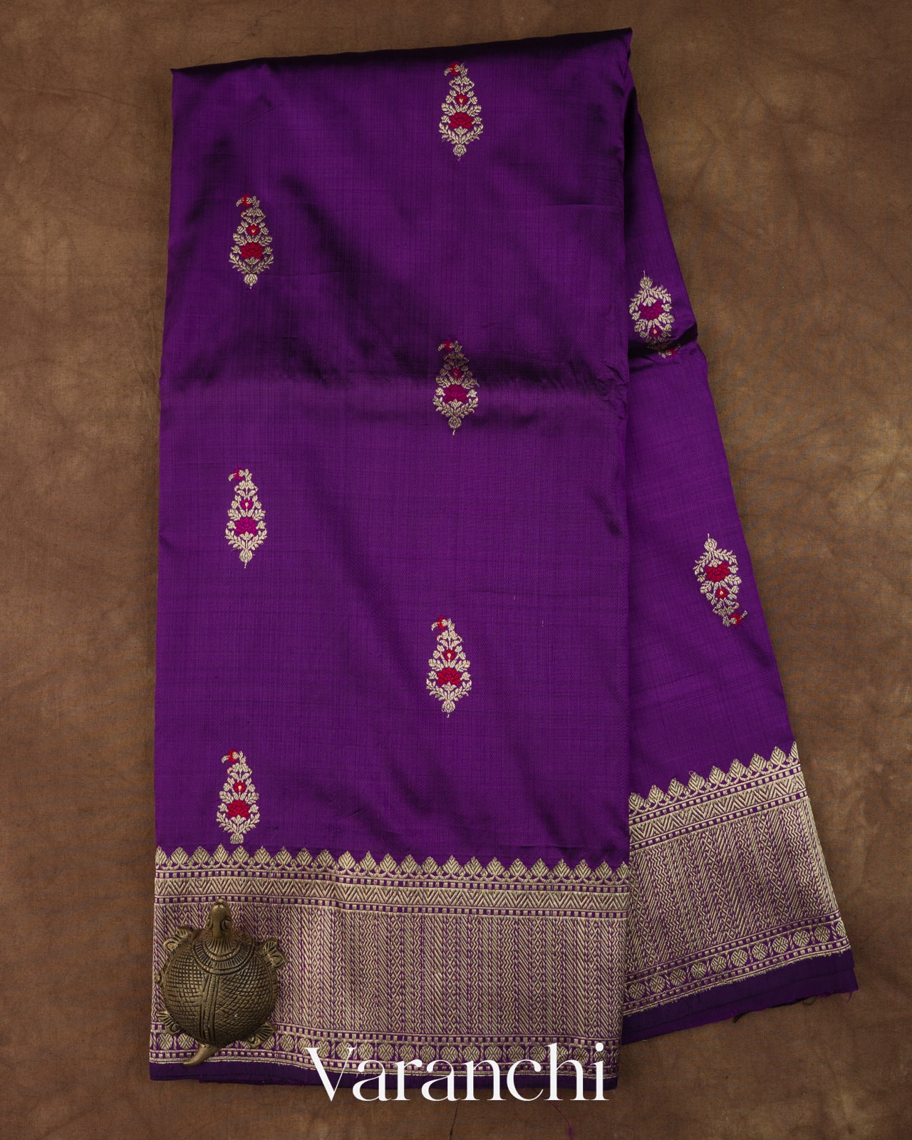 Deep Plum Purple Pure Katan Silk Handloom Saree