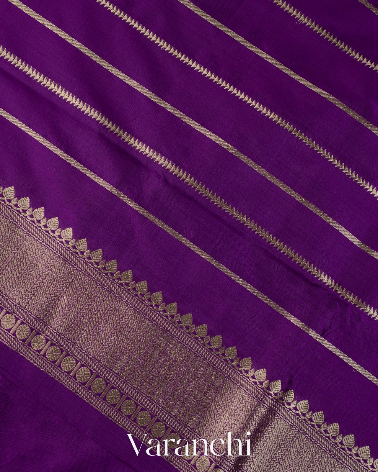 Deep Plum Purple Pure Katan Silk Handloom Saree