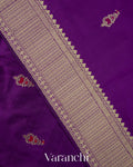 Deep Plum Purple Pure Katan Silk Handloom Saree