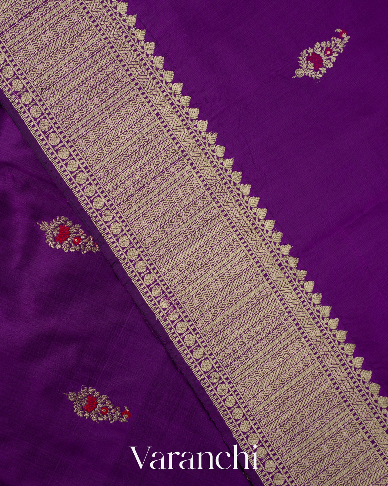 Deep Plum Purple Pure Katan Silk Handloom Saree
