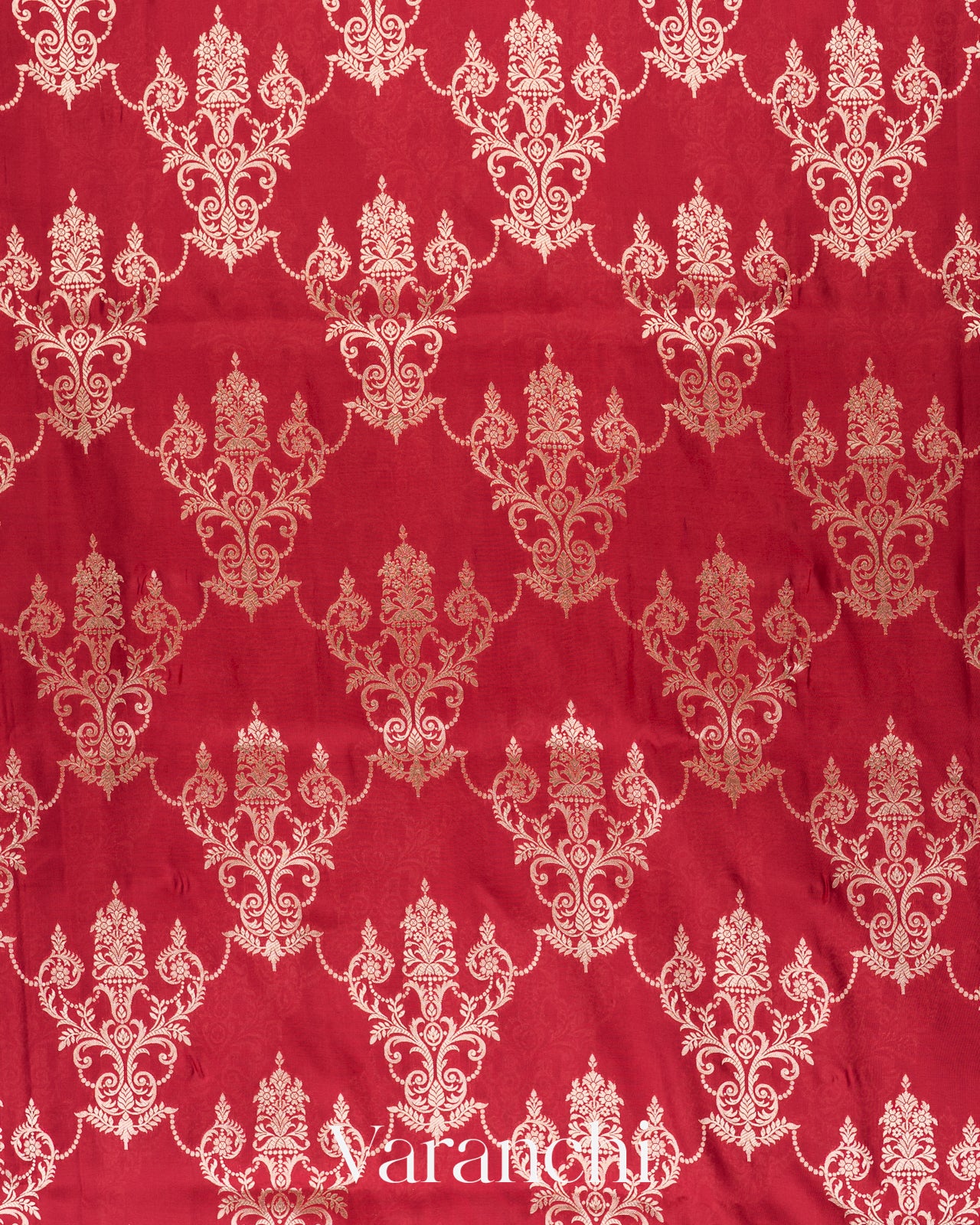 Deep Crimson Red Pure Katan Silk Handloom Saree