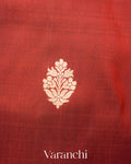 Maroon Pure Katan Silk with Resham Weaving Handloom Saree