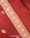 Maroon Pure Katan Silk with Resham Weaving Handloom Saree