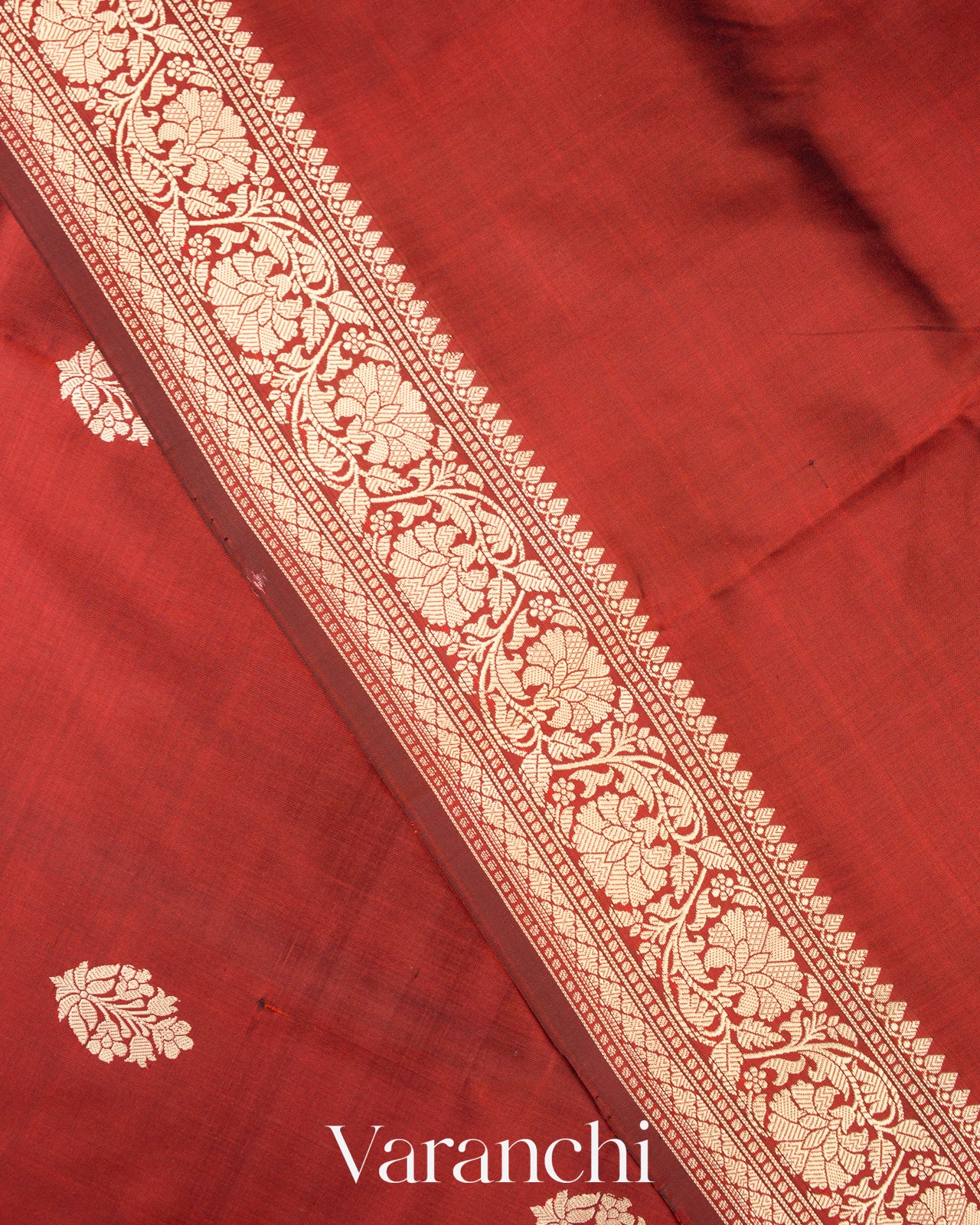 Maroon Pure Katan Silk with Resham Weaving Handloom Saree