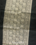 Jet Black Pure Katan Silk with Resham Weaving Handloom Saree