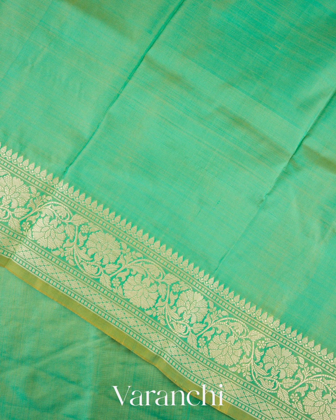 Pale Green Pure Katan Silk with Resham Weaving Handloom Saree