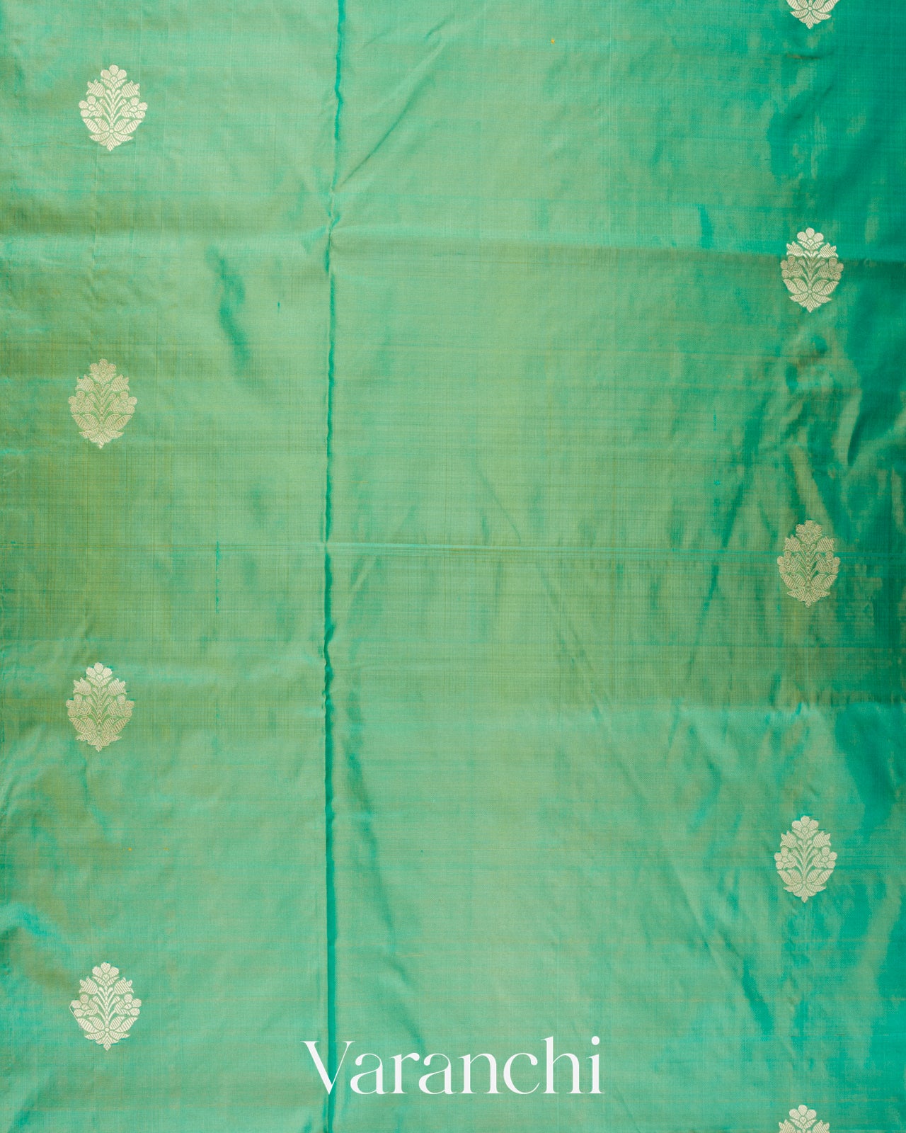Pale Green Pure Katan Silk with Resham Weaving Handloom Saree