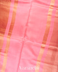 Coral Pink Tissue Striped Pure Katan Silk Saree