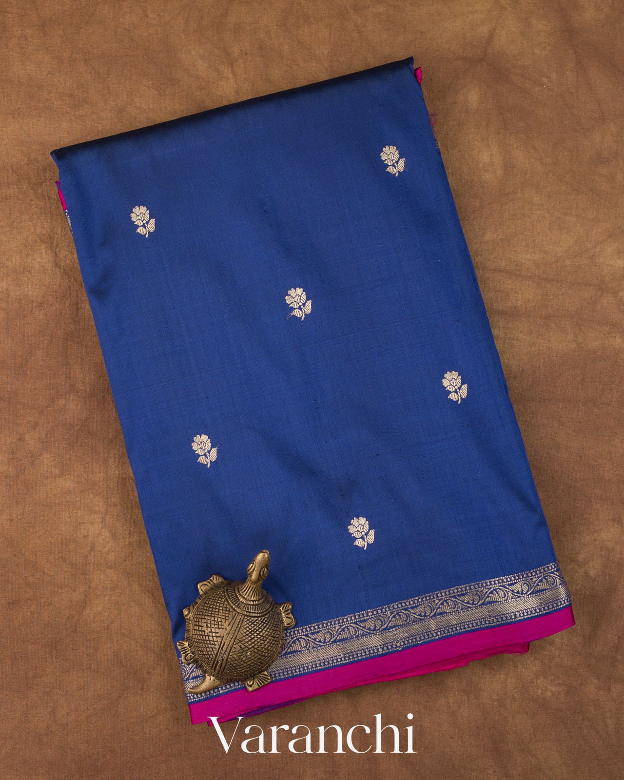Royal Blue Pure Katan Silk Handloom Saree 