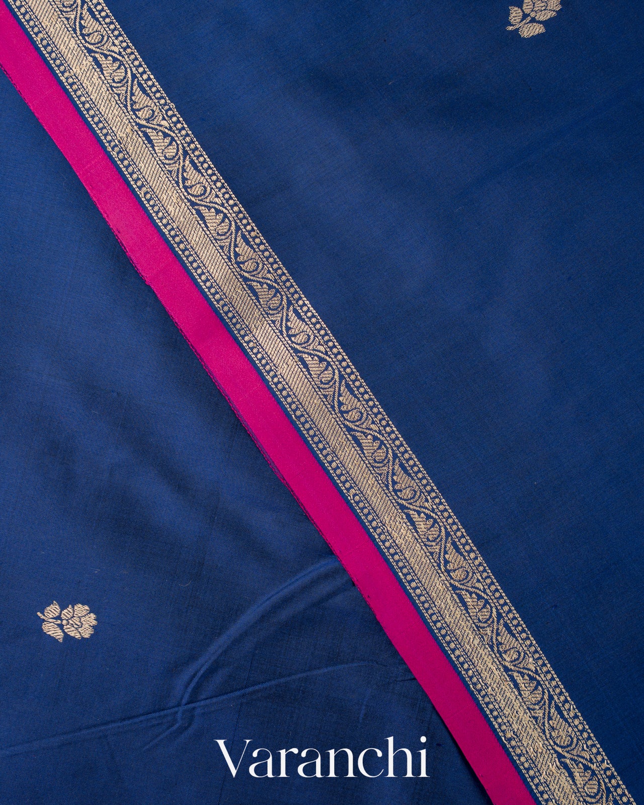 Royal Blue Pure Katan Silk Handloom Saree 