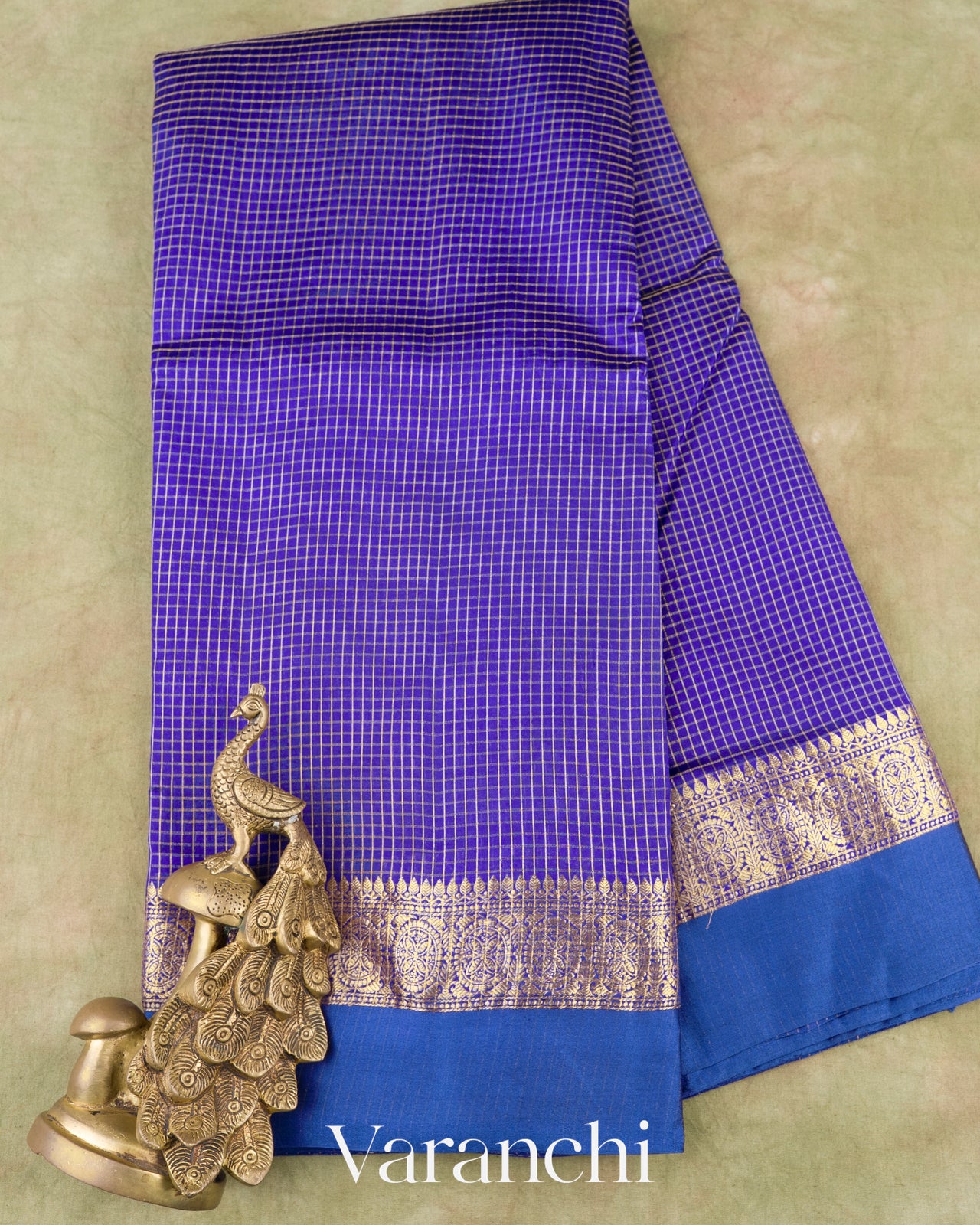 Royal Blue Pure Katan Silk Saree