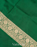 Emerald Green Pure Katan Silk Handloom Saree