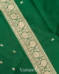 Emerald Green Pure Katan Silk Handloom Saree
