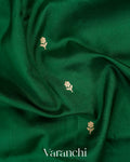 Emerald Green Pure Katan Silk Handloom Saree