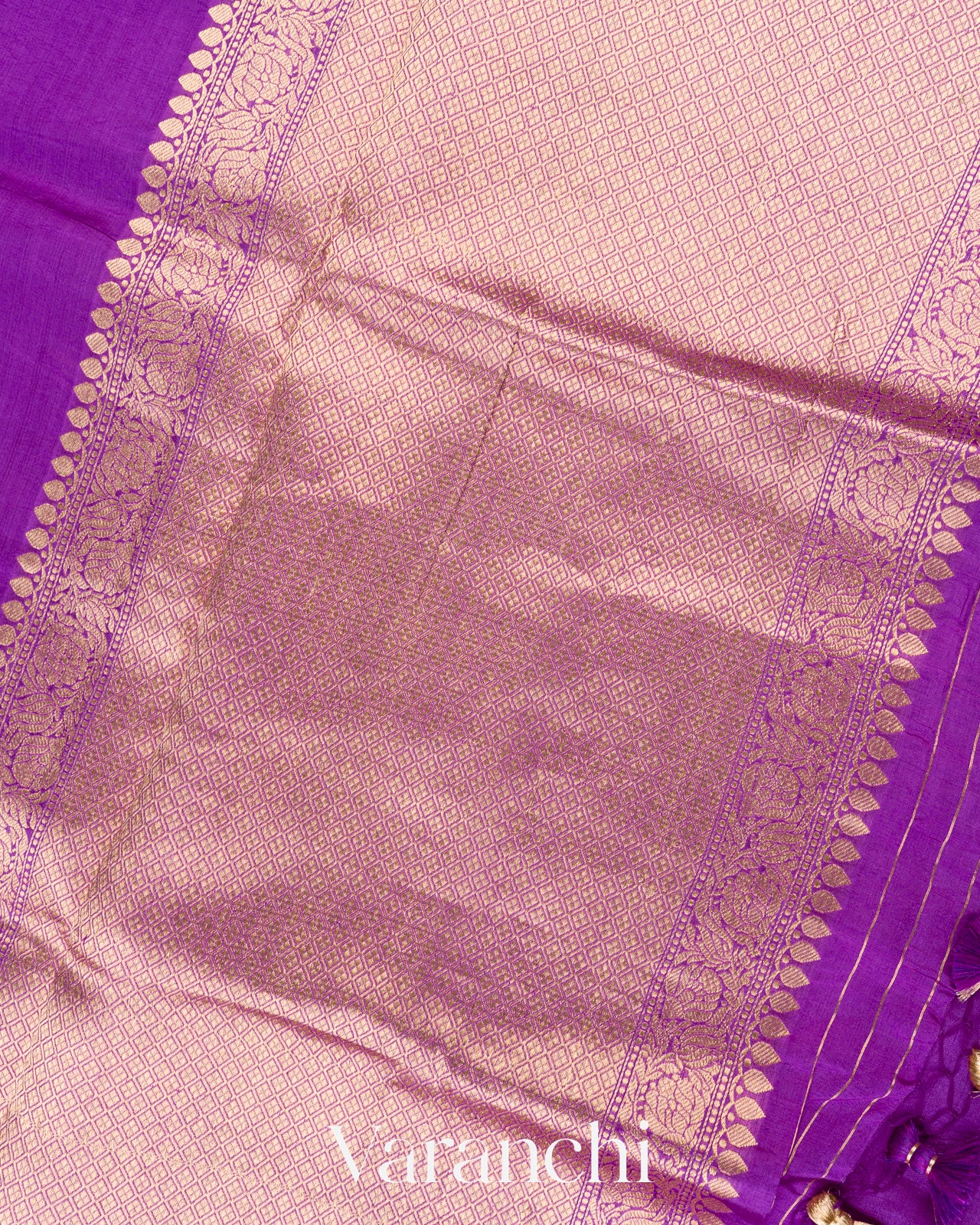 Purple Pure Katan Silk Handloom Saree 