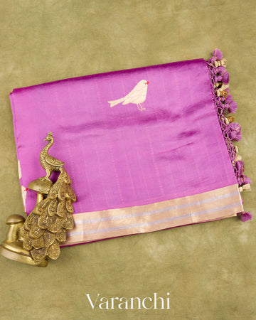 Orchid Pure Katan Silk Handloom Saree 