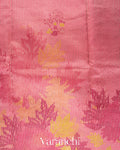Pink Digital Printed Tissue Striped Pure Katan Silk Saree