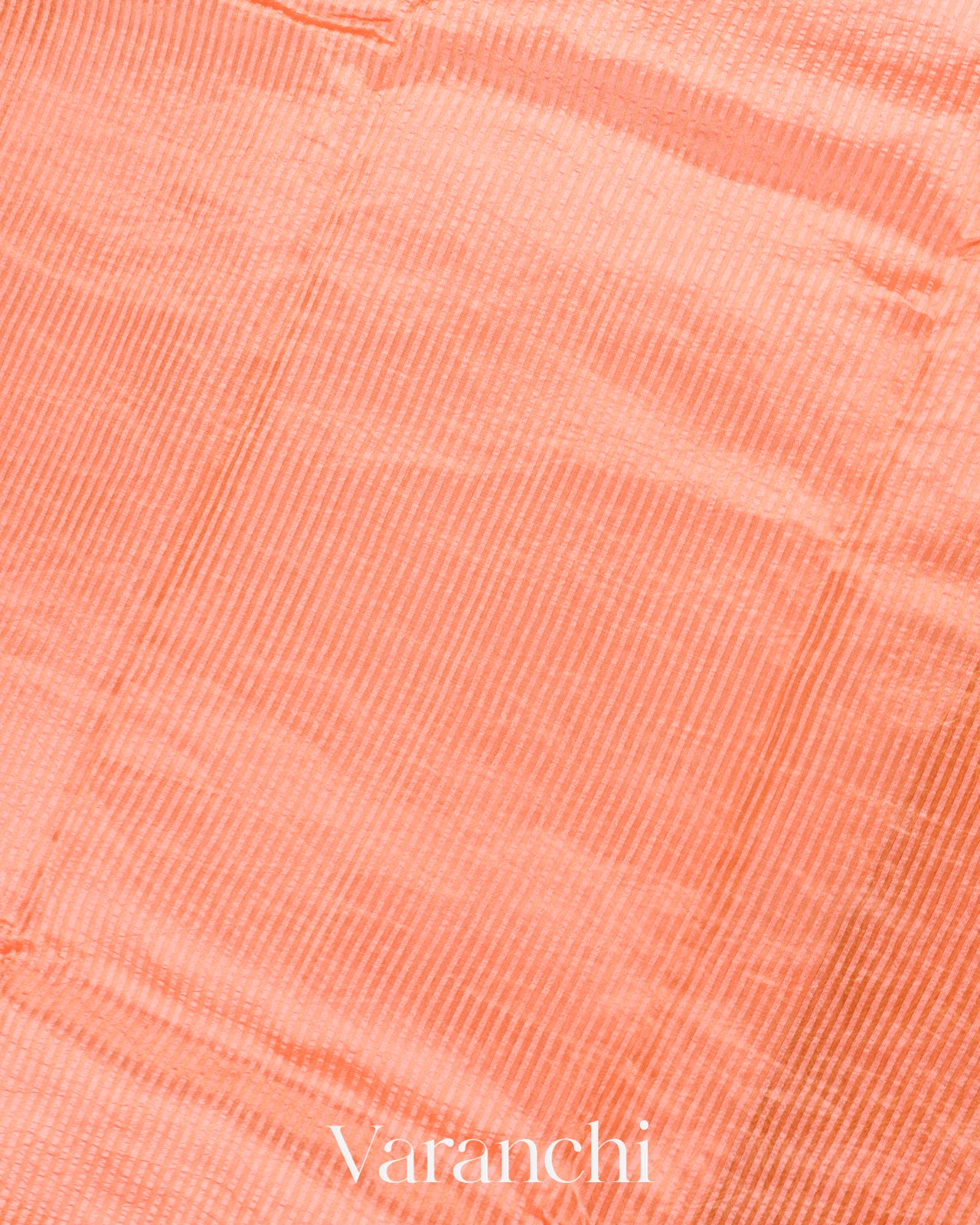 Peach  Point Tissue Striped Pure Katan Silk Saree