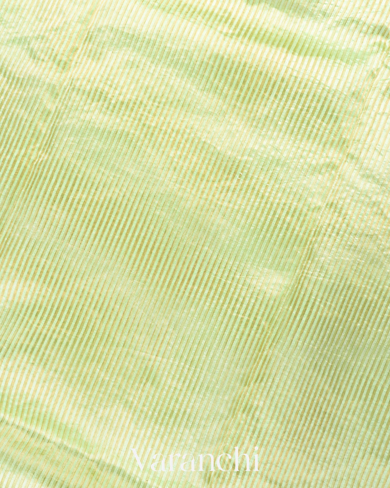 Pista Green Petit Point Tissue Striped Pure Katan Silk Saree