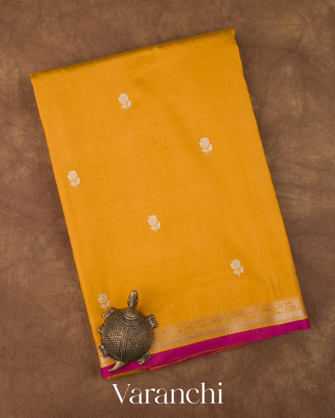 Mustard Yellow Pure Katan Silk Handloom Saree