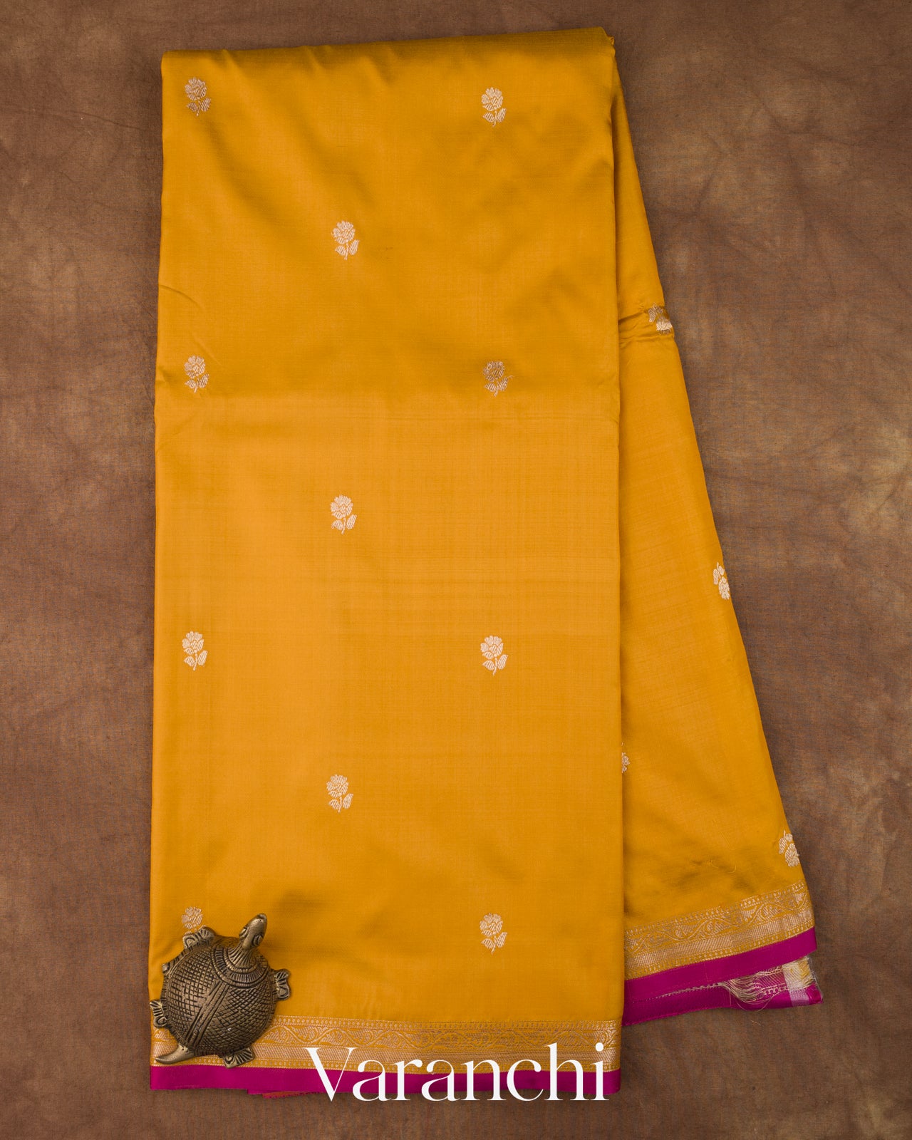 Mustard Yellow Pure Katan Silk Handloom Saree