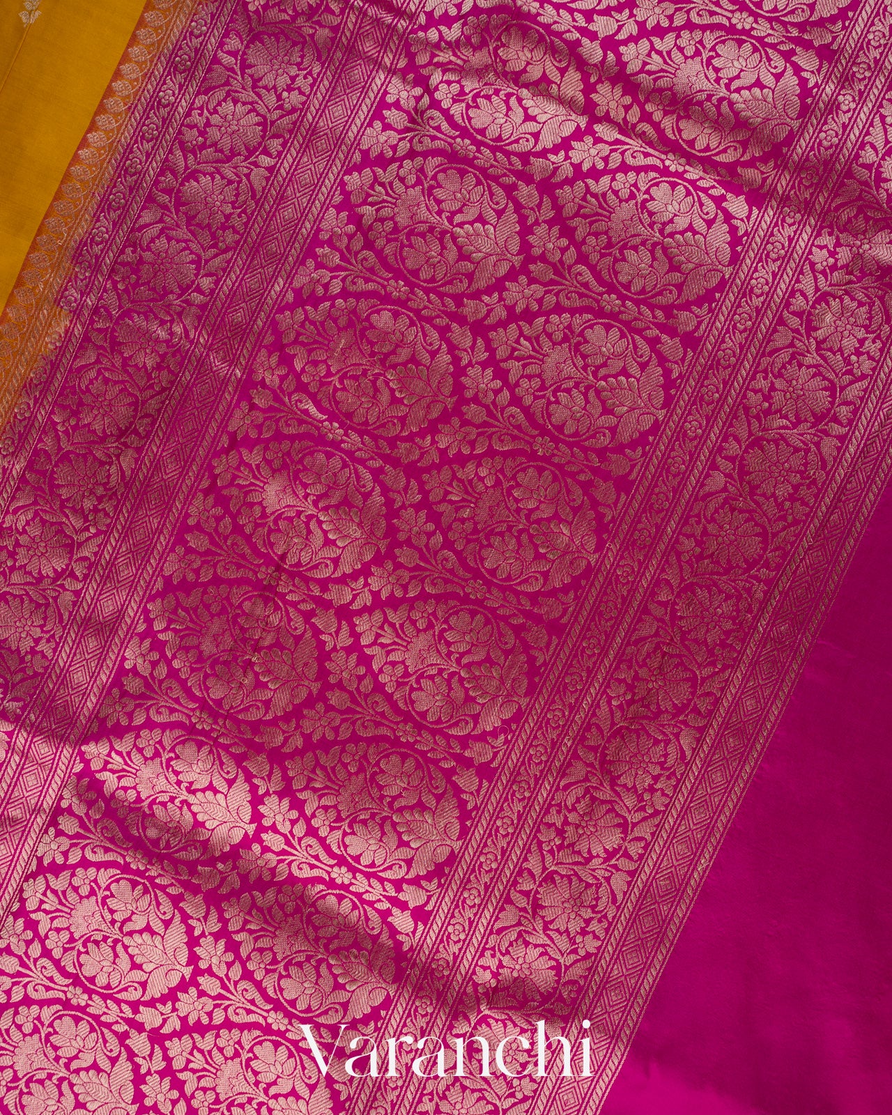 Mustard Yellow Pure Katan Silk Handloom Saree