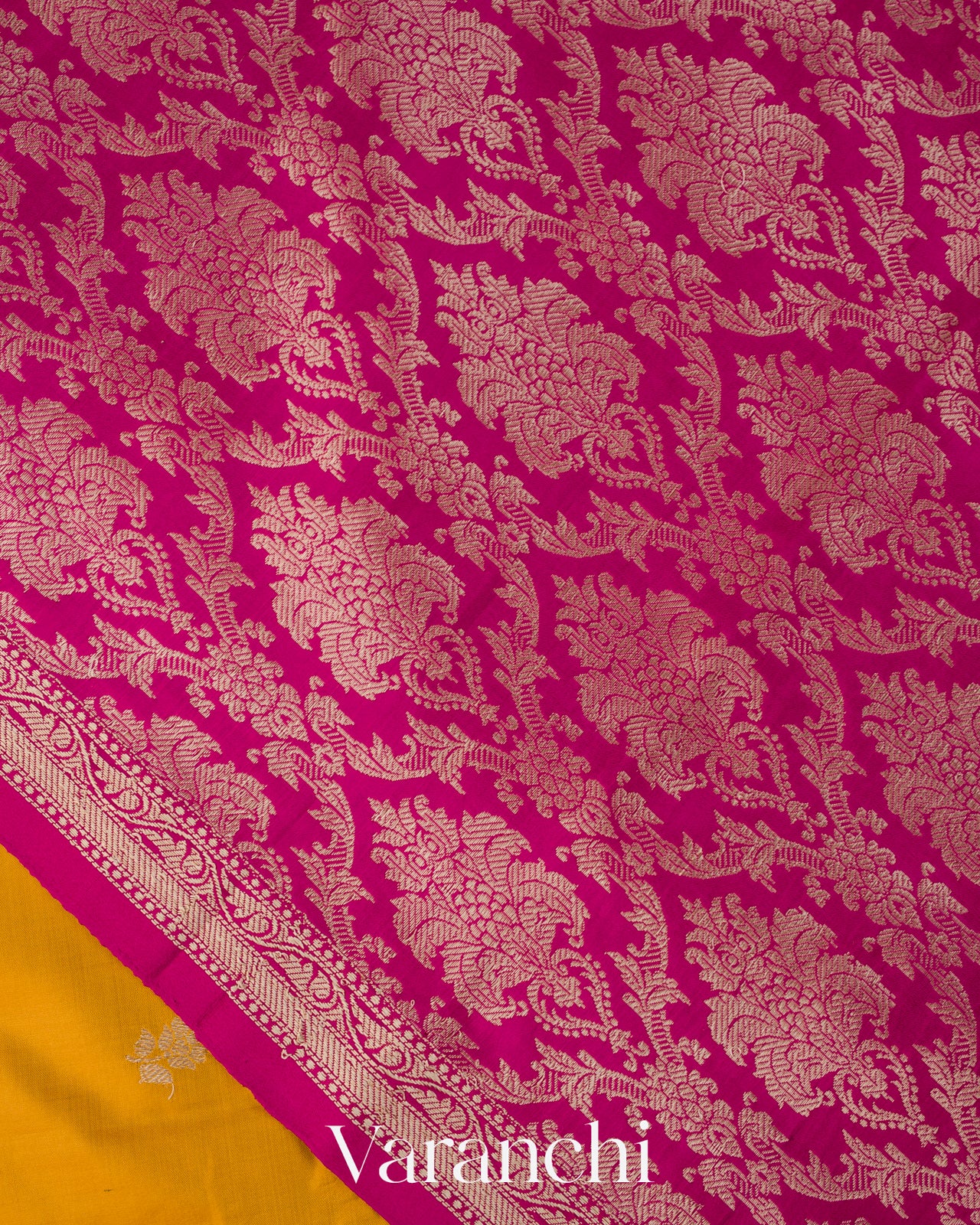 Mustard Yellow Pure Katan Silk Handloom Saree
