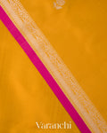Mustard Yellow Pure Katan Silk Handloom Saree