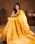 Mustard Yellow Pure Katan Silk Handloom Saree